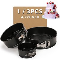 1PC, 3PCS Cake Pan Set, Round Nonstick Baking Pans Spring Form For Cakes, Cheesecake, Removable Bottom, Leakproof Bakeware Sets