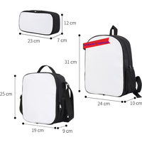 3 pcs/Set of Kids' Boys And Girls Bookbag Gift Sublimation Printing Blank Backpack Lunch Box Pencil Bag Set for Students