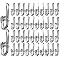 50/100Pcs Curtain Hook Metal Curtain Hooks Set for Windows Doors Shower Curtains 2.8x1.2cm White Tape Drapery Curtain Hook Kit