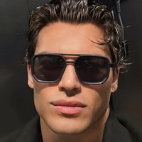 Polarized Square Sunglasses Men 2026 Luxury Vintage Double Bridge Gradient Lens Driving Shades Retro Flat Top Sun Glasses Male