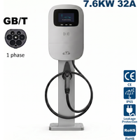 JIGU 7KW 32A GB/T EV Charger Wallbox WiFi Bluetooth APP Control Electric Vehicle Charging Station Smart Car Charger