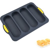 Food-grade silicone two-color 4-grid silicone bread mold French cake mold Rectangular baking pan resistant to high temperature