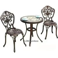 Urniture Set Outdoor Leisure Chairs Cast Courtyard Garden Aluminum Terrace Combination Tables Metal Round and Patio Table p c