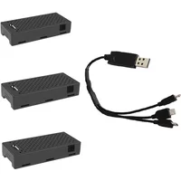 3PCS 3.7V 300mAh Li-Po Battery & 3-in-1 Charging Cable for C129 / C129 V2 C129V2 RC Helicopter Spare Parts Accessories