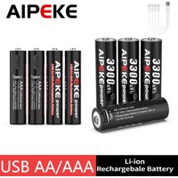 lithium Battery Aa and Aaa Rechargeable Batteries 3300mWh USB AA rechargeable batteries+1.5V triple aaa rechargeable batteries