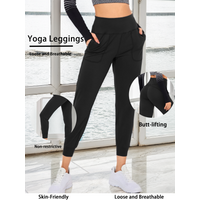 Black High-waisted Yoga Ankle-length Pants Butt Lifting For Women Sports and Fitness Running Base Jagger Tights
