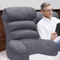 Bed Rest Pillow with Arms, Lounge Sofa Backrest Cushion, Removable Cover Orthopedic Support, Breathable Multi-Position Cushion