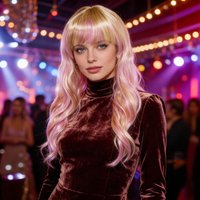 Women's Pastel Pink Blonde Synthetic Wig Heat Resistant for Themed Events