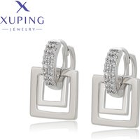 Xuping Jewelry Fashion Hot Selling Square Simple Earrings Stone Platinum Earring for Women Trendy Jewellery Gift X001005701