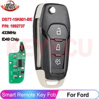 KEYECU DS7T-15K601-BE P/N: 1892737 For Ford KA Mondeo Galaxy Fiesta Ranger S-Max 2015 2016 2017 2018 2019 Remote Key 433MHz ID49