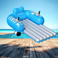 Adult Electric Water Lounge Chair Dual Motors Rechargeable Inflatable Pool Motor Float With 2 Storage Compartments PVC Seat
