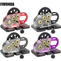 Clear Acrylic 2Low Transmission Overdrive Gearbox Set for 1/10 RC Rig Crawler Comp Builds SCX10 Capra Element Gspeed LCG Chassis