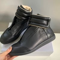 Fashion Genuin Magic Strap High Top Leather Boots Unisex Designer Future Sneakers Black Flat Ankle Casual Street Trainers
