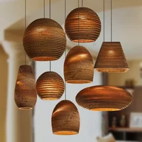 Paper Honeycomb Pendant Lamp Corrugated Cardboard Hang Light for Living Room Restaurant Cafe Clothing Store Lighting E27 image 4