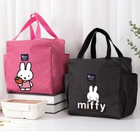 Miffy New Lunch Bag Kawaii Cartoon Portable Insulated Bag Large Capacity Fresh Pouch Food Thermal Box Tote Picnic Container Bags