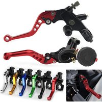 Universal 7/8" 22mm Motorcycle Clutch Brake Master Cylinder Reservoir Levers Kit Fluid Reservoir Set Left+Right