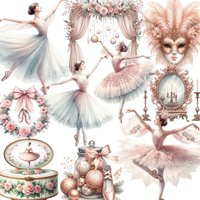 20Pcs/Pack Pink Ballet Sticker DIY Craft Scrapbooking Album Junk Journal Decorative Stickers