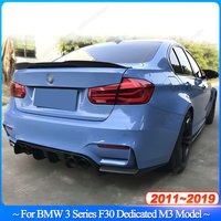 For BMW 3 Series F30 Dedicated M3 Model 2011-2019 ABS Rear Bumper Lip Splitter With Led Brake Light Diffuser Gloss Black Tuning