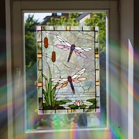 1 Piece of Dragonfly Sun Catcher Electrostatic Window Sticker, Reusable and Washable PVC Sticker, Living Room and Bathroom Glass