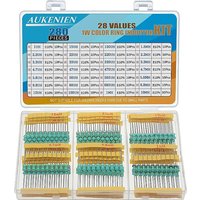 AUKENIEN 1W Colour Ring Inductors 28Values Inductor Kit 1uH to 10mH 280 Pieces 0510 DIP Colour Code Inductance 1 Watt Assortment