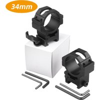 34mm Quick Release Scope Mount Flashlight Laser Holder 20mm Picatinny Rail Optical Toy Gun Riflescope Sight Mount QD Scope Rings