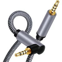 3.5mm Jack Audio Cable 90 Degree Elbow Male to Straight Male Aux HiFi Cable for Samsung S21 Car Headphone MP3/4 Aux Cord Wire