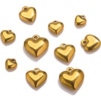 10pcs Stainless Steel LOVE 3D Peach Heart Charms Pendant Connector for Earrings Bracelets Diy Jewelry Making Supplies Wholesale