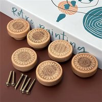 12 handles, various boho styles, rattan styles, sunflower hand carved handles - single hole drawer handles for dressers and kitc