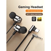 Digital Chip Wired Gaming Headset Type C 3.5mm HIFI Heavy Bass In-Ear Headphones For Samsung Galaxy iPhone 16 iPad Huawei Xiaomi