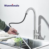 Ausziehbare Küchenarmaturen 360° ° Drehbarer Küchenmischer Einhand-Mischbatterie Küchenspüle Kalt-Warmwasser-Armatur