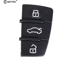 KEYYOU 3 Button Pad Rubber Remote Key Pad Shell Fob For Audi A3 A4 A5 A6 A8 Q5 Q7 TT S LINE RS Car Key Case cover