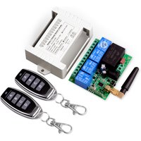 AC100 110V 220V Smart Multiple 10A 433MHz 4 Channel Wireless Relay RF Metal Remote Control Switch Receiver