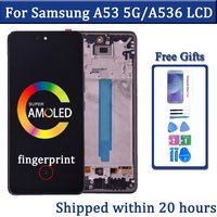 6.4'' AMOLED Display For Samsung A53 5G A536 A536B LCD Display Touch Screen With frame Digitizer Assembly Repair Parts