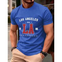 1986 Los Angeles Usa Prints Mens T-Shirt Cotton Summer Soft Oversize Tops O-Neck Short Sleeve Comfortable T Shirt Casual Clothes