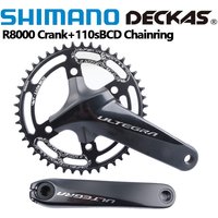 Shimano Ultegra R8000 Crankarm 11Speed With Deckas 110sBCD Chainring Road Bicycle Crankset For Road Bike