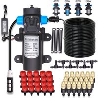 60W Self-Priming Pressurize adjustable Brass Spray Water Pump Drip Watering System Garden Greenhouse Automatic Misting Cooling