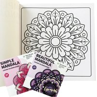 24 Pages, Mandala Flower Coloring Book Creative Color Matching, Relieve Stress and Relax