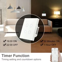 Smart Life 110V 220V Wireless Remote Home EU UK Wall Light Power Switch Alexa 2 3 Way Tuya ZigBee Touch Switches 1 2 3 4 Gang