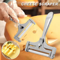 Cheese Slicer Adjustable Thickness Butter Cheese Slicer Scraper Stainless Steel Household Hheese Cheese Scraper Kitchen Tools
