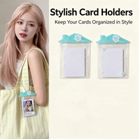 INS Doll Storage Bag Transparent Small House Shaped Candy Bags PVC Badge Holder Photocard Holder Cartoon Bag Pendant Card Holder