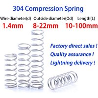 10Pcs/Lots 1.4mm Wire Stainless Steel Micro Small Compression Spring OD 8mm to 22mm Length 10mm to 100mm Support Customization