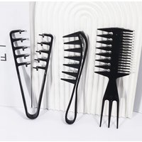 3pcs/set hair comb set, hair salon hair grabbing tool, three in one comb, curved wide tooth comb, special for real hair wigs
