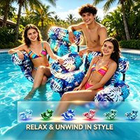 Blow Up Pool Chair Adult Inflatable Floating Lounge Seat with Noodle Backrest for Outdoor Water Fun Lake Beach Backyard Swimming