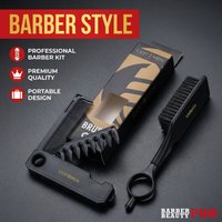 360°Rotatable Ring Folding Comb & Barber Hair Cleaning Brush Set, 2-in-1 Hair Beard Comb, Fade Brush for Men Women