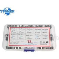 72pcs Quick Blow Glass Tube Fuse Assorted Kit 6x30mm Fast-blow Glass Fuses 250V 0.5A-30A