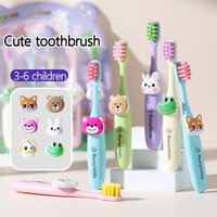 6PCS Cute Children's Toothbrush Ultra Soft Bristle Brush Creative Animal Handle Design Suitable for Children Aged 3-6 Years Old