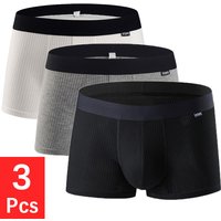 3PCS/lot Sexy Mens Underwear Modal Boxers Shorts Hombre Solid Panties Breathable Big Bulge Pouch Underpants Cuecas Calzoncillos