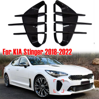 For KIA Stinger 2018-2023 Car Sticker Front Bumper Side Vent Spoiler Canard Covers Carbon Fiber Look Gloss Black Accessories ABS