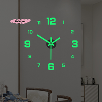 M-Modern Large Wall Clock 3D DIY Quartz Movement Acrylic Mirror Stickers Fashion Watch Home Living Room Decor