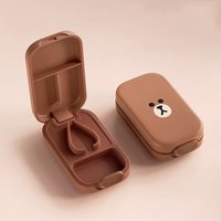 New Mini Pill Cutter with Storage Box Precise Multiple Pills Cartoon Design Portable for Daily Travel Vitamins Tablets Splitter